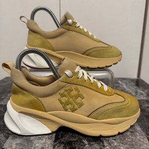 Tory Burch Good Luck Trainers Sneakers- Mustard Yellow, Women’s Size 5.5